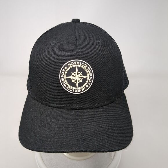 Never Loose Your Way Snapback Trucker Hat Black OSFA Adjustable Mesh Back - Picture 2 of 6